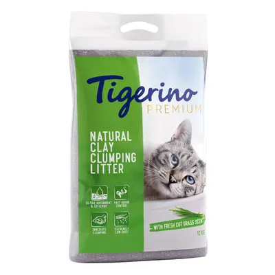 Tigerino Premium Cat Litter – Fresh Cut Grass Scent - Economy Pack: 2 x 12kg