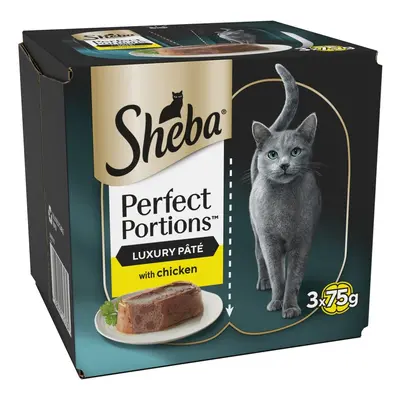 3 x Sheba Perfect Portions Wet Cat Food - 2 + 1 Free! * - Chicken in Loaf (18 x 37.5g)