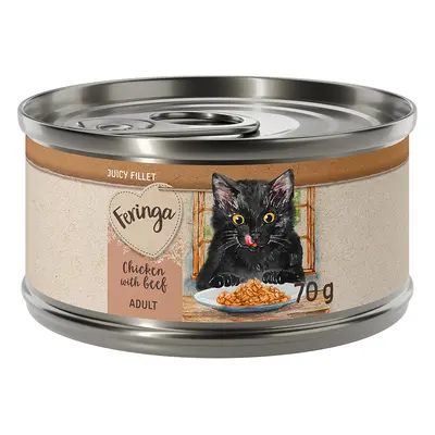 12 x 70g Feringa Juicy Fillet Wet Cat Food - 20% Off! * - Chicken with Beef (12 x 70g)