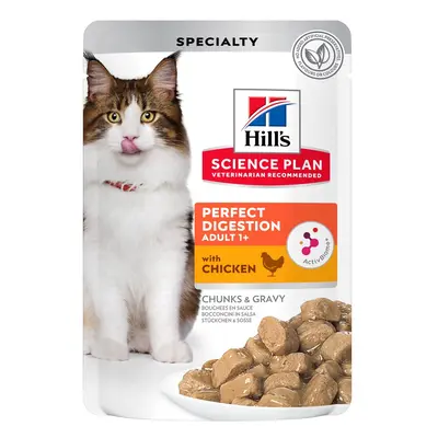 12 x 85g Hill's Science Plan Wet Cat Food - 9 + 3 Free! * - Adult Perfect Digestion with Chicken