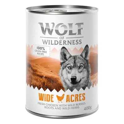 6 x 400g Wolf of Wilderness Wet Dog Food - 5 + 1 Free! * - Classic Wide Acres - Chicken (6 x 400