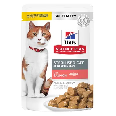 12 x 85g Hill's Science Plan Wet Cat Food - 9 + 3 Free! * - Adult Sterilised Salmon (12 x 85g)