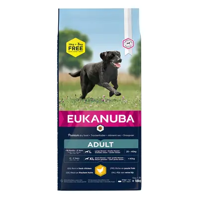 18kg Eukanuba Dry Dog Food- 15kg + 3kg Free! * - Adult Large Breed - Chicken (18kg)