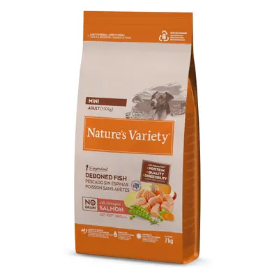 7kg/12kg Nature's Variety Dry Dog Food 6 + 1 / 11 + 1 Free! * - No Grain Mini Adult - Salmon (7k