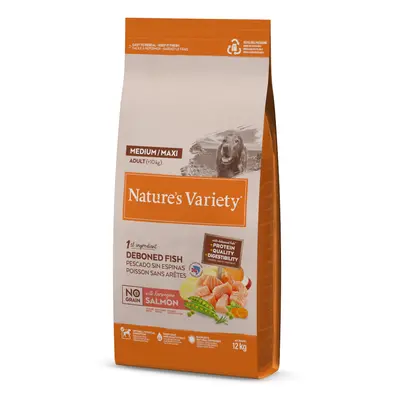 7kg/12kg Nature's Variety Dry Dog Food 6 + 1 / 11 + 1 Free! * - No Grain Medium/Maxi Adult Salmo