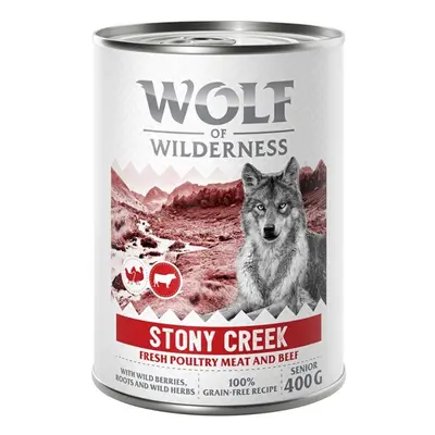 6 x 400g Wolf of Wilderness Wet Dog Food - 5 + 1 Free! * - Senior ''Expedition'' Stony Creek - P