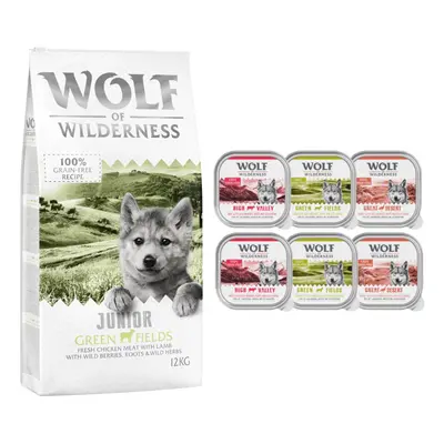 Wolf of Wilderness Dry Dog Food + Wolf of Wilderness Wet Dog Food Free! * - Junior "Green Fields