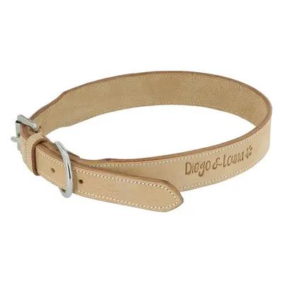 Natural leather dog collar Diego & Louna