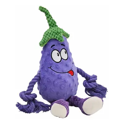 Eggplant Plush Dog Toy with Rope Nobby Pet