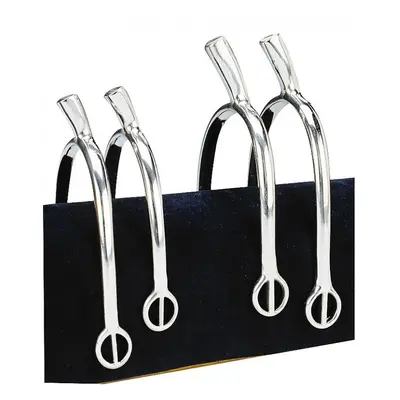 Stainless steel prince of wales compensated horse spurs with rounded loops Feeling