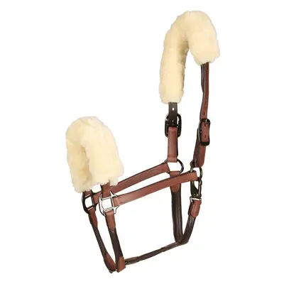 Leather halter with faux fur Catago