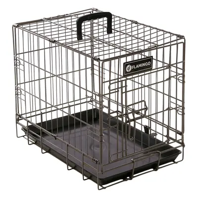 Metal dog transport cage Flamingo Ebo