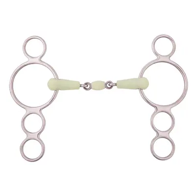 4-ring adjustable horse bit with double crimp BR Equitation Apple Mouth