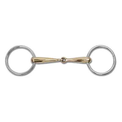 Mouthpiece with 2 rings for horse, single jointed, solid Waldhausen Cupris