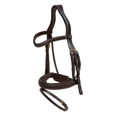 Anatomical riding bridle with combined braided noseband and pull Dy’on