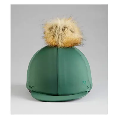 Riding helmet cap in jersey with faux fur pompom Premier Equine