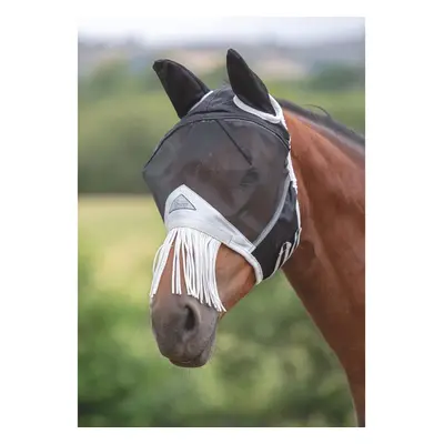 Mesh fly mask for horses with ear and nose fringes FlyGuard Pro