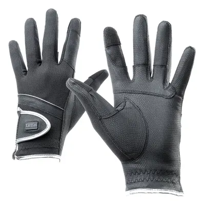 Silver and technical fabric gloves Tattini