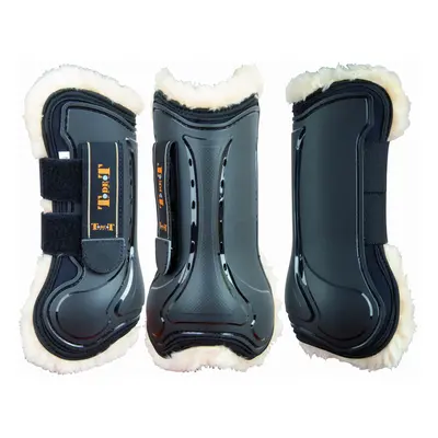 Open front gaiters for horses in sheepskin T de T Design