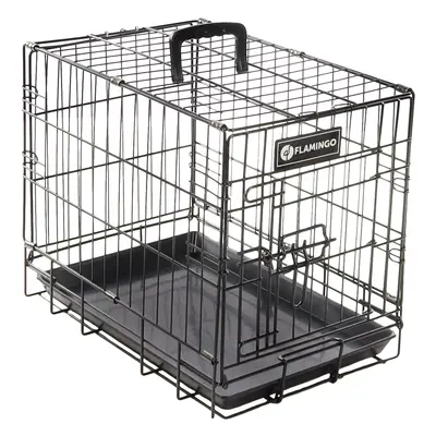 Metal dog transport cage Flamingo Ebo