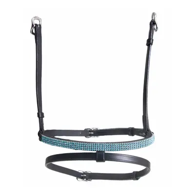 Combination horse noseband with 4 rows of crystals Karlslund Kombi