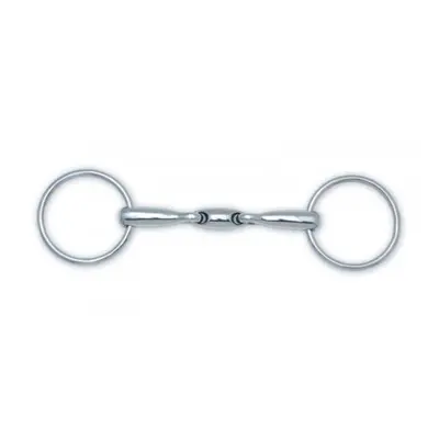 Double curved horse bit with 2 rings HFI