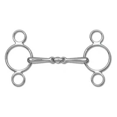 3 or 4-ring double-joint snaffle bit for horse Waldhausen Massif