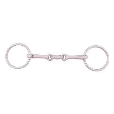 Double snaffle bit for horses in solid stainless steel BR Equitation 13mm