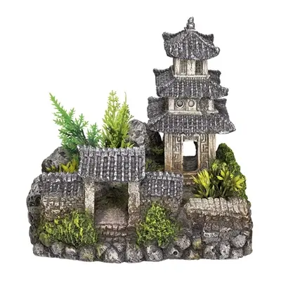 Asian temple aquarium decoration with plants Nobby Pet