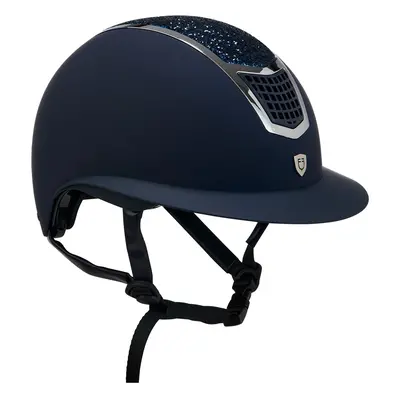 Wide visor riding helmet Equestro Eclipse Stone Mat Rowel Fitting