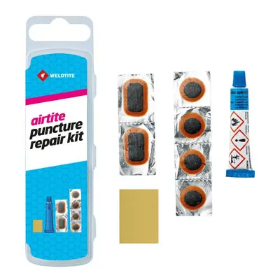 Airtite road tube repair kit - box 4 patches 18mm + 2 patches 28x18mm + glue 5g + pumice paper w