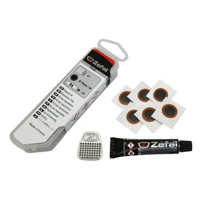 Road tube repair kit - box 4 patches 15mm + glue 5g + steel rape with instructions Zefal