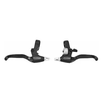 Pair of brake lever vtt-vtc 4 doights with integrated bell compatible twist grip Tektro V-Brake 