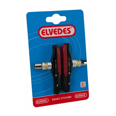 Pair of brake pads plus aluminum pad holders for wet conditions Elvedes V-type