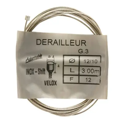 Box of 25 stainless steel derailleur cables Velox Shimano 12-10 3,00 m