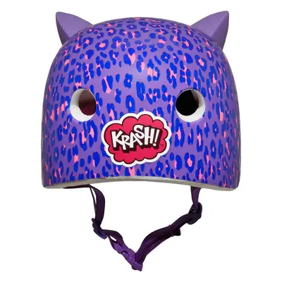 Childrens bike helmet Cpreme Leopard Kitty Purple