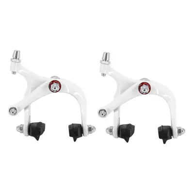 Pair of white painted aluminum road-fixie brake calipers for wheels Newton