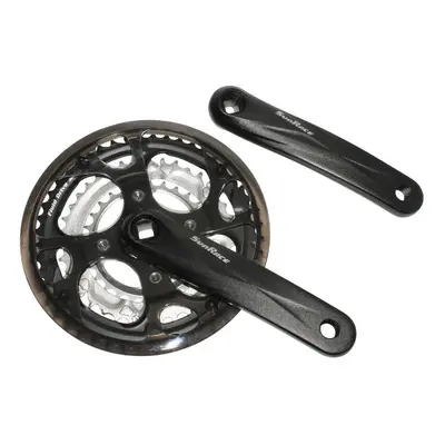 Aluminum mountain bike crankset with smoked chain guard - case Sunrace M3