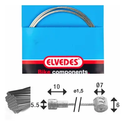 Brake cable 7x7 stainless steel wires ø1,5mm v-head ø5,5x10 and t-nipple Elvedes