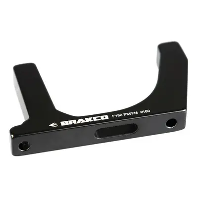 Front road disc brake adapter with caliper on frame Brakco Post-Mount Flat Mount