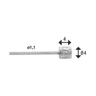 Transmission cable 1x19 stainless steel wires ø1,1mm with head n ø4x4 Elvedes