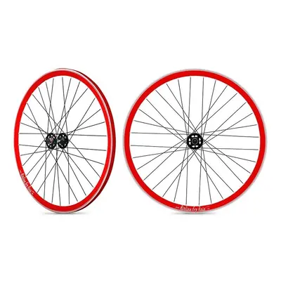 Rear wheel fixie red rim black hub Rodi