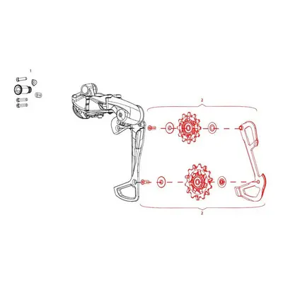 Rear derailleur Sram Rd Gx Eagle Pulleys And Inner Cage