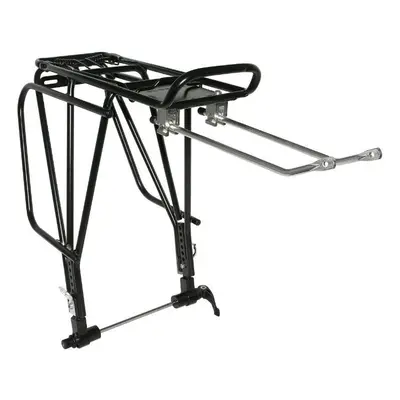 Rear bike carrier with adjustable aluminium rods, fixing on hollow axle hub and disc brake compa