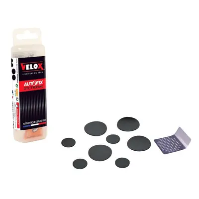 Self-adhesive inner tube repair kit - box of 4 patches 25mm + 4 patches 15mm + steel rape with i