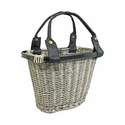 Front wicker bicycle basket with automatic fixation Newton quick