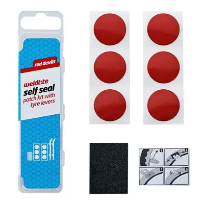 Red devils inner tube repair kit with red self-adhesive patches - box of 6 self-adhesive patches