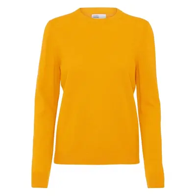 Women's wool round neck sweater Colorful Standard light merino burned yellow