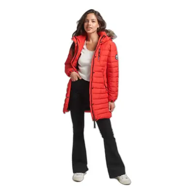 Mid-lengthHooded Puffer Jacket with fake fur for women Superdry