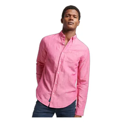 Button-down linen and organic cotton shirt Superdry Studios